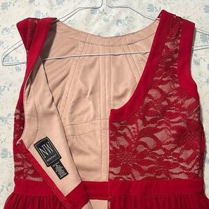 Charming Red Lace Kids Dress by NW Apparel